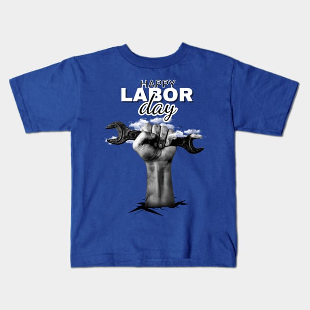 Labor Day Design Kids T-Shirt by Pieartscreation